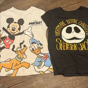 Disney Toddler Tees Mickey & Donald with Jack Skellington - Gray & Black
